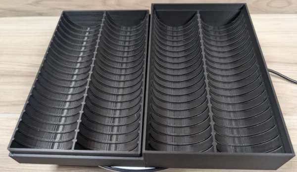40-Slot 1 oz Coin Capsule Storage Box (Fits up to 52 × 7 mm) | Serial Shield 3D™