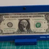 Budget 4-Mil Currency Display Frame with Stand – Framed Note Close View | Serial Shield 3D™ Close front view of the framed one-dollar note and stand