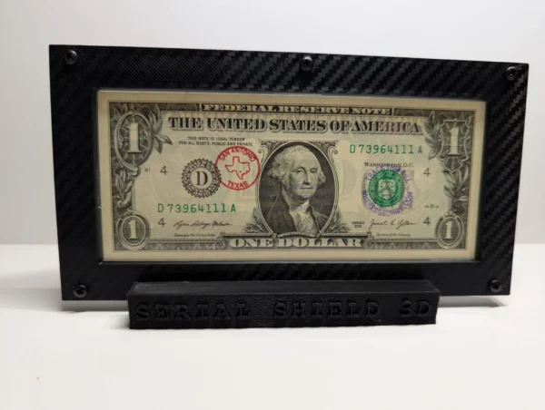 Premium 7-Mil Currency Display Frame with Stand | Serial Shield 3D™