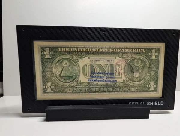 Premium 7-Mil Currency Display Frame with Stand | Serial Shield 3D™
