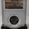 20-Pack 10° Graded Coin Slab Display Stands – NGC Slab Front Display | Serial Shield 3D™ Front view of an NGC graded coin slab seated in a black 10-degree graded coin slab display stand