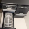 Stackable Coin Capsule and Graded Slab Storage System – Coin Capsule Drawer | Serial Shield 3D™ Coin-capsule drawer pulled open to show its storage capacity