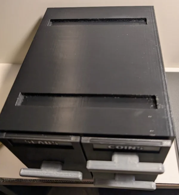 Stackable Coin Capsule and Graded Slab Storage System – Stacking Base Detail | Serial Shield 3D™ Underside view showing the recessed stacking features of the storage unit