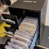 Stackable Coin Capsule and Graded Slab Storage System – Loaded Slab Drawer | Serial Shield 3D™ Upper slab drawer opened with graded slabs arranged inside